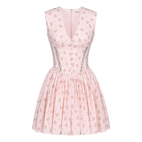 Carmel Floral Flared Mini Dress