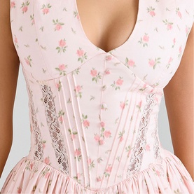 Carmel Floral Flared Mini Dress