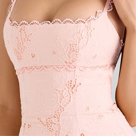 Isla Broderie Anglaise Lace Mini Dress