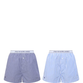 Two-Pack Logo Striped Pyjama Shorts