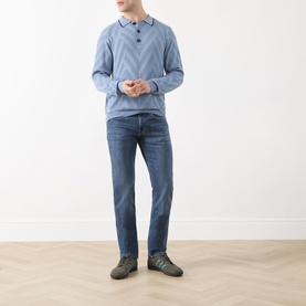Chevron Knit Polo Shirt