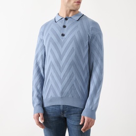 Chevron Knit Polo Shirt