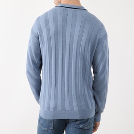 Chevron Knit Polo Shirt