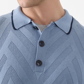 Chevron Knit Polo Shirt