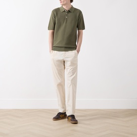 Textured Knitted Polo Shirt
