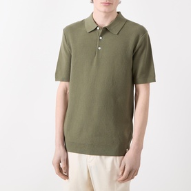 Textured Knitted Polo Shirt