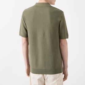 Textured Knitted Polo Shirt