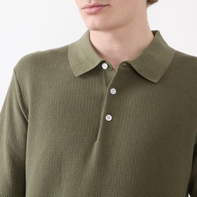 Textured Knitted Polo Shirt
