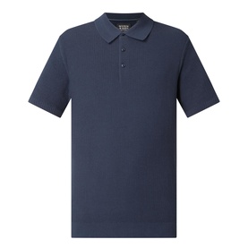 Textured Knitted Polo Shirt