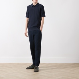 Textured Knitted Polo Shirt