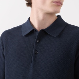 Textured Knitted Polo Shirt