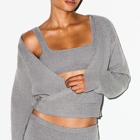 Wrap Sweater Dark Heather Grey