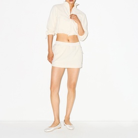 Shrunken Zip Up Jacket Ecru