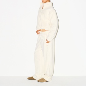 Boxy Zip Up Jacket Ecru