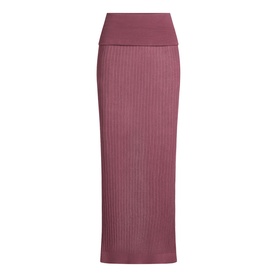 Fold-Over Long Skirt Beet