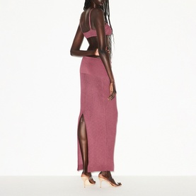 Fold-Over Long Skirt Beet