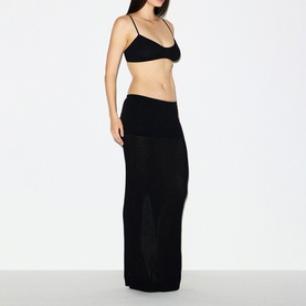 Fold-Over Long Skirt Onyx