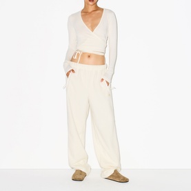 Straight Leg Pants Ecru
