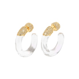 Liquid Lucite Crystal Hoop Earrings