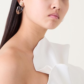 Liquid Lucite Crystal Hoop Earrings