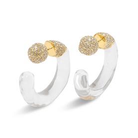 Liquid Lucite Crystal Hoop Earrings