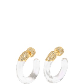 Liquid Lucite Crystal Hoop Earrings