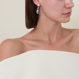 Liquid Lucite Freshwater Pearl Drop Earrings