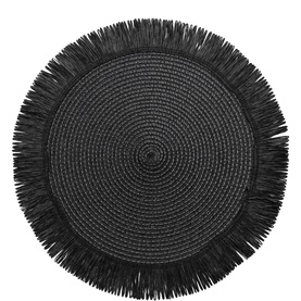 Black Natural Round Placemats Set of Four