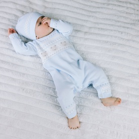 Kristian Knitted Bear Fairisle Bodysuit & Hat Two-Piece Set