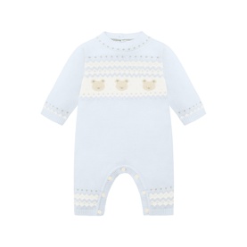Kristian Knitted Bear Fairisle Bodysuit & Hat Two-Piece Set