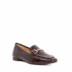 Grained Metal Trim Loafers