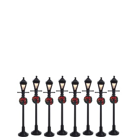 Lantern Street Light Figurine, Set of Eight