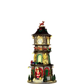 Christmas Clock Tower Figurine