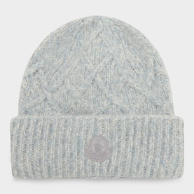 Cable-Knit Logo Beanie Hat