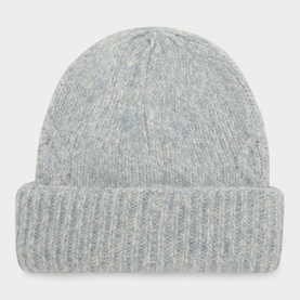 Cable-Knit Logo Beanie Hat