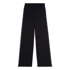 Studded Knitted Straight Leg Trousers