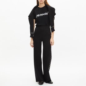 Studded Knitted Straight Leg Trousers