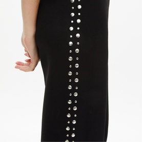 Studded Knitted Straight Leg Trousers