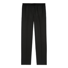 Mid-Rise Wool Straight Leg Trousers