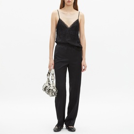 Mid-Rise Wool Straight Leg Trousers