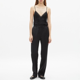 Mid-Rise Wool Straight Leg Trousers