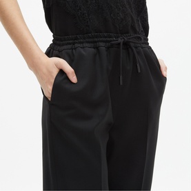 Mid-Rise Wool Straight Leg Trousers