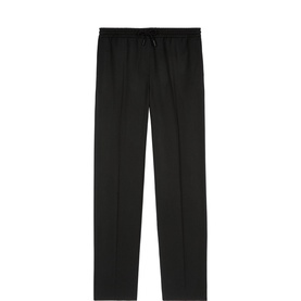 Mid-Rise Wool Straight Leg Trousers