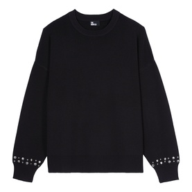 Stud Cuff Knitted Sweater