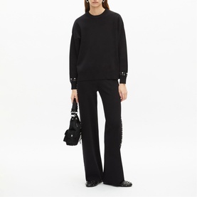 Stud Cuff Knitted Sweater