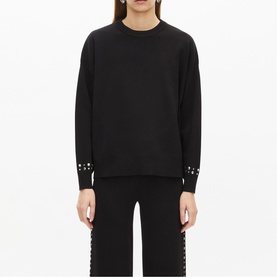 Stud Cuff Knitted Sweater
