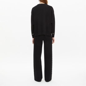 Stud Cuff Knitted Sweater