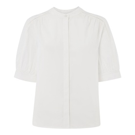 Ladder Trim Poplin Blouse