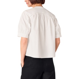 Ladder Trim Poplin Blouse