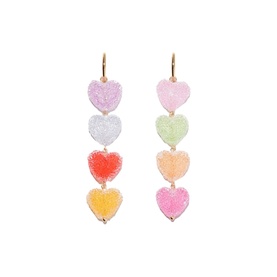 Jelly Heart Stacked Drop Earrings